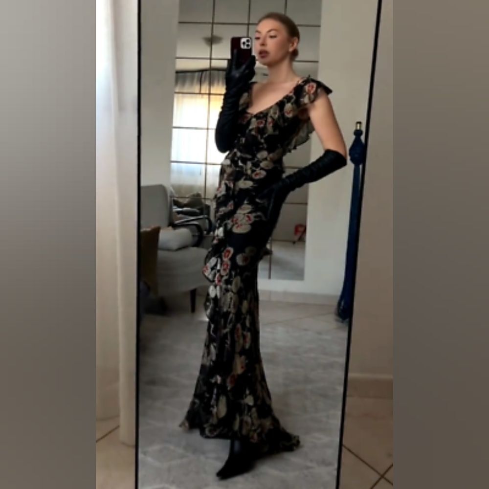RARE KATE MOSS NWT ZARA MULTI-POSITIONAL PRINTED DRESS X KATE MOSS - Picture 2 of 10